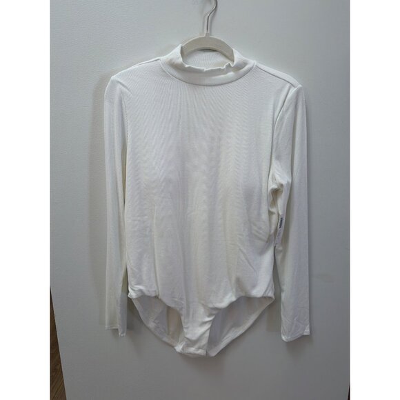 Soma Body Rib Mock Neck Bra Bodysuit Soma Optic White L - Picture 1 of 4